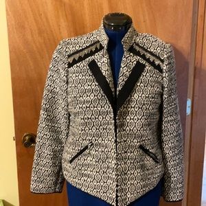 Chico’s black and white jacket with tiny chain decorations (OLCC-AF)💕